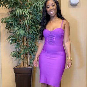 PoshbyV Purple Bandage Dress - size Medium